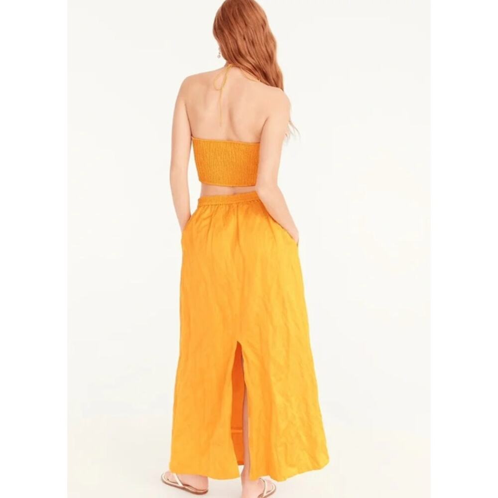 J. Crew Collection Textured Satin Skirt Set Halter Top Midi Maxi Two Piece Dress - Picture 11 of 11